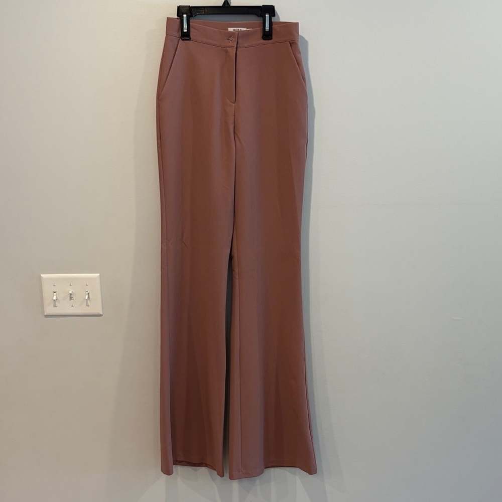 Elegant Dusty Rose Wide Leg Pants